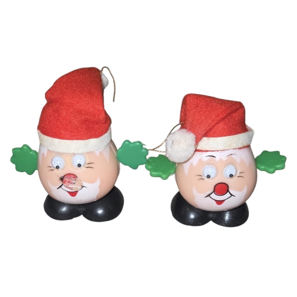 Festive Santa Figurines with Red Hats